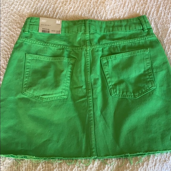 Green Jean Mini Skirt - Picture 3 of 3
